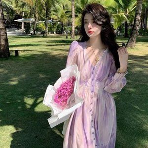 Gentle wind sweet floral suspender dress set women's summer sunscreen knit cardi